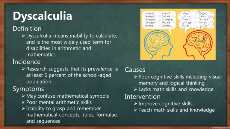 Dyscalculia: Definition, Incidence, Symptoms, Types, Causes, Intervention