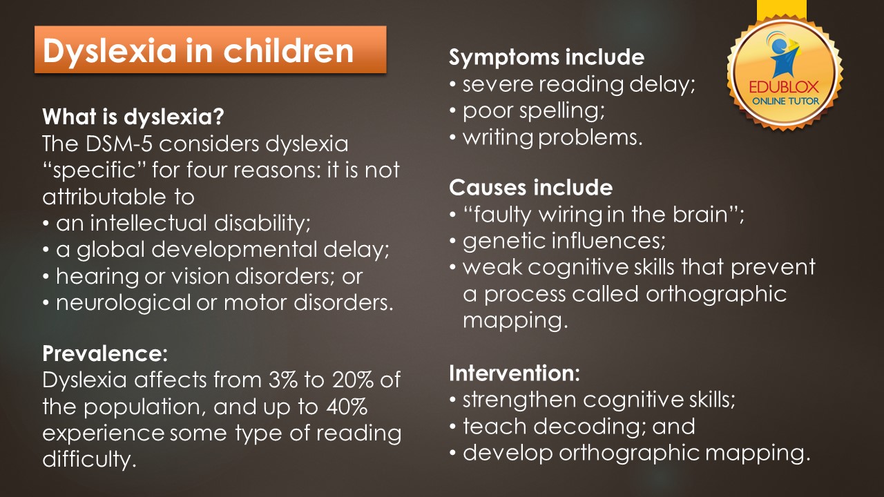 Dyslexia In Children: Symptoms, Causes And Treatment - Edublox Online Tutor